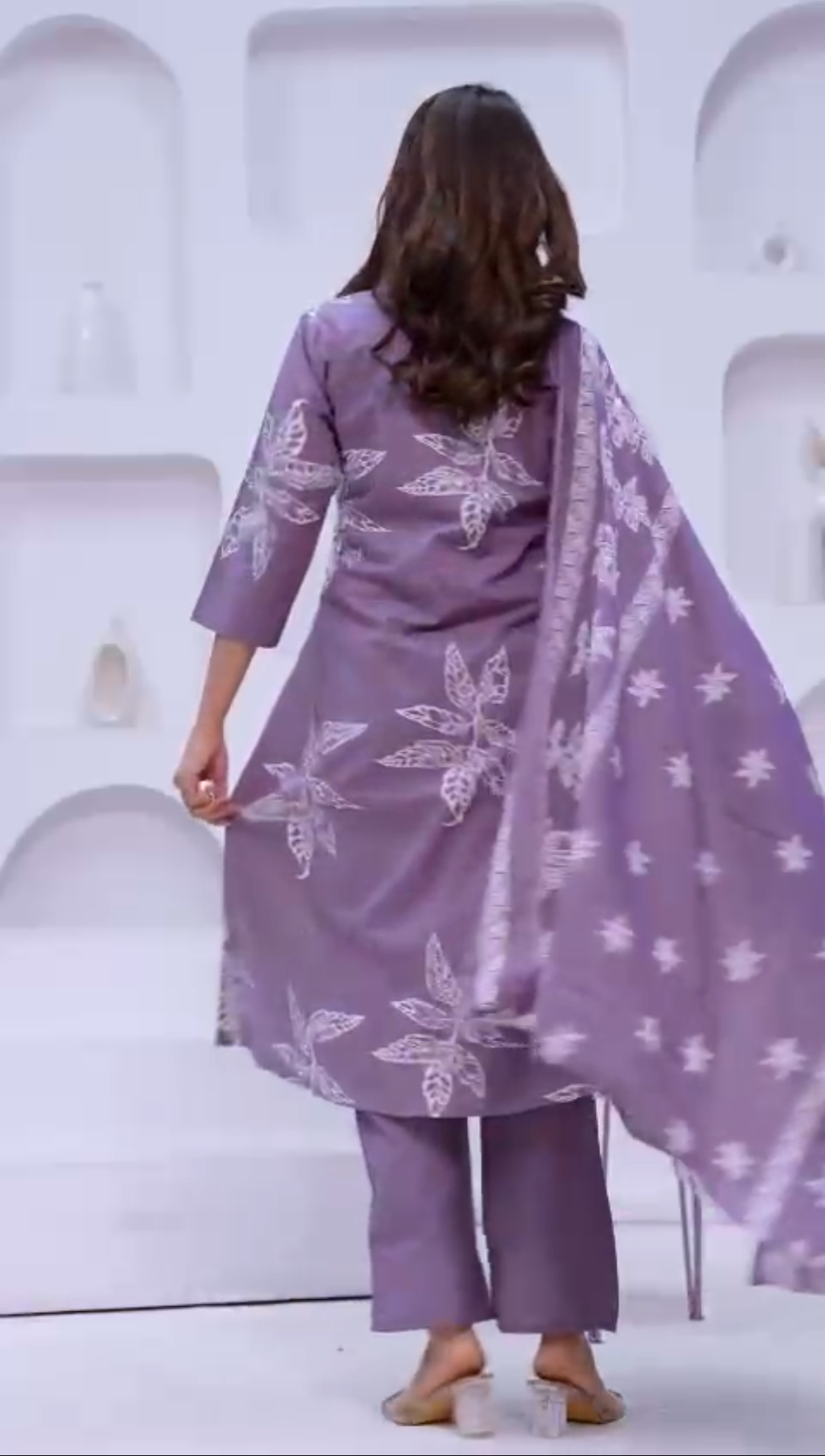 Floral Print Kurti with Trouser & Duppata Set